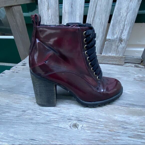 Steve Madden Burgundy Andie Lace-Up Booties size 6 - Picture 11 of 16